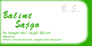 balint sajgo business card