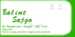 balint sajgo business card